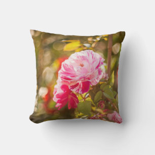 Red and pink roses cushion
