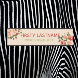 Red and Pink Roses Office Door Signs Name Plate