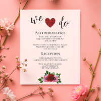 Red and Pink Roses Wedding Details