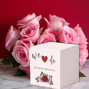 Red and Pink Roses Wedding Favour Box