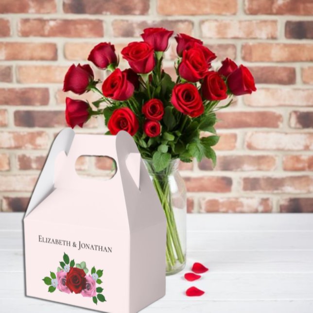 Red and Pink Roses Wedding Favour Box (Creator Uploaded)
