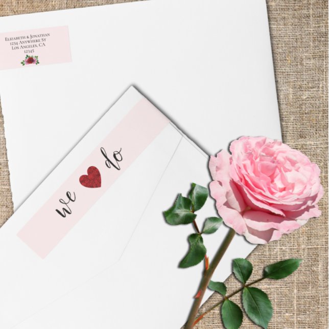Red and Pink Roses Wedding Wrap Around Label (Creator Uploaded)