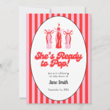 Red and Pink Soda Pop Baby Shower Invitation