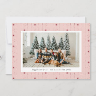 Red And Pink Stars Wallpaper Photo Holiday Card