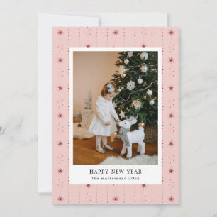 Red And Pink Stars Wallpaper Photo Holiday Card