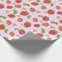 Red And Pink Strawberry Pattern Wrapping Paper