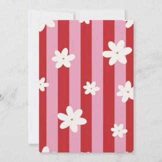 Red and pink stripe flower invitation