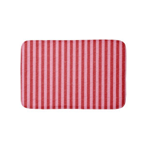Red and Pink Stripes Bath Mat