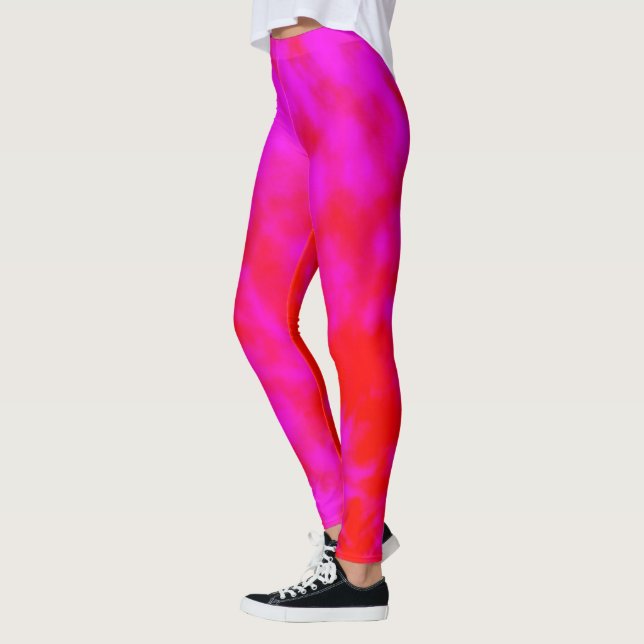 Red And Pink Tiedye, Leggings (Left)