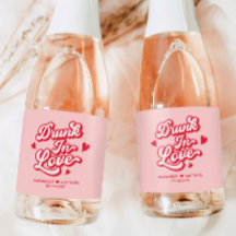 Red and Pink Valentines Wedding Champagne Favour