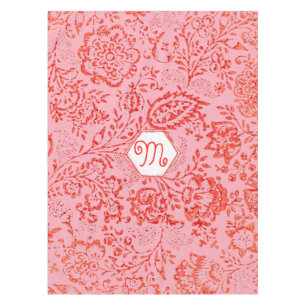 Red and Pink Vintge Floral Pattern Tablecloth