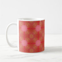 Red and pink watercolor geometric design