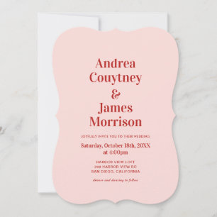 Red and Pink Wedding Invitation