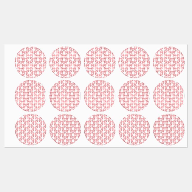 Red and pink wrapping paper featuring a repeating  (Sheet)