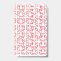 Red and pink wrapping paper featuring a repeating