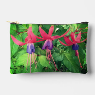 Red and purple flowers accessory pouch