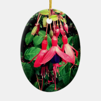 Red and purple flowers ceramic tree decoration