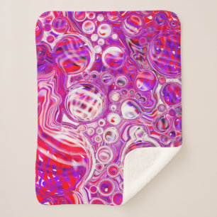 Red and Purple Fluid Art   Sherpa Blanket