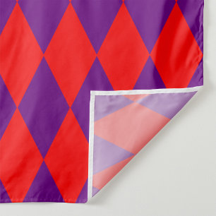 Red and Purple Harlequin Checkered Design Fabric