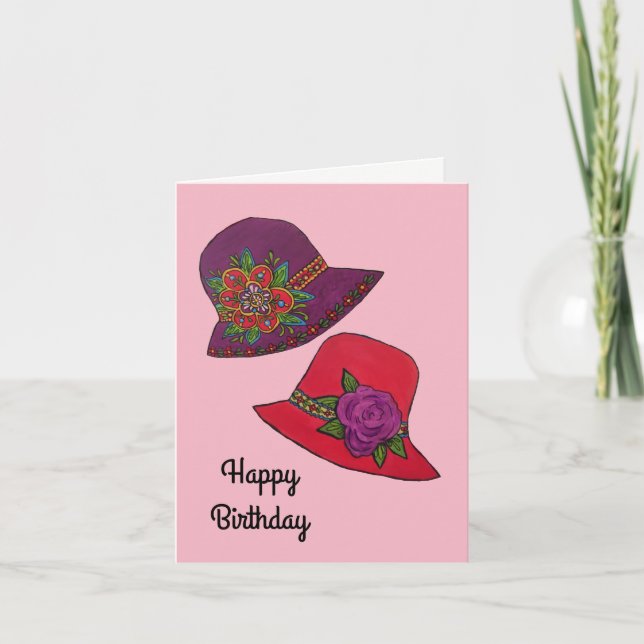 Red and Purple Hat Card (Front)