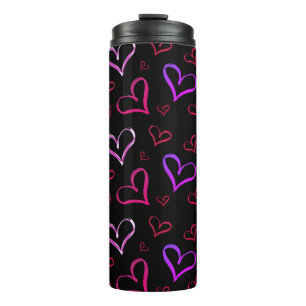 Red And Purple Hearts Thermal Tumbler