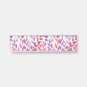 Red and Purple Palm Leaves Door Sign