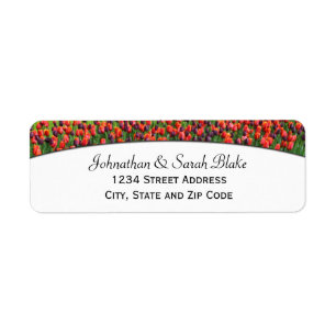 Red and Purple Tulip Return Address Labels