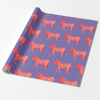 Red and Purple Zebra Wrapping  Paper