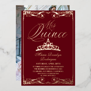 Red and Rose Gold Elegant Quinceanera  Photo 