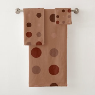 Red and Rust dots Bath Towel Set