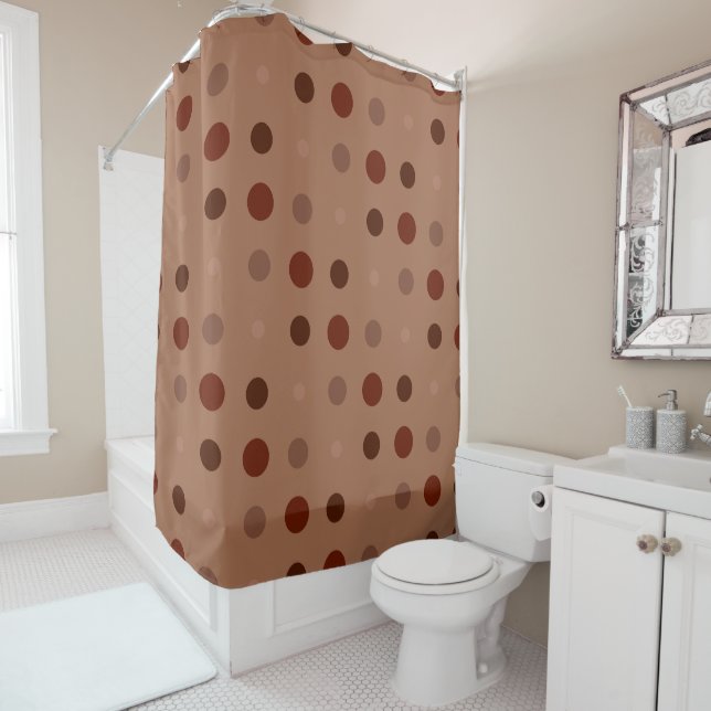 Red and Rust dots Shower Curtain (In Situ)