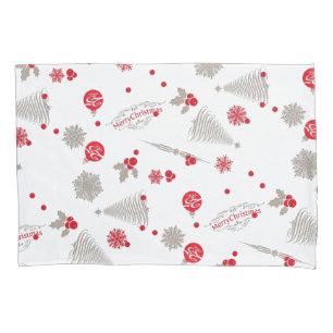 Red and Silver Christmas Single Pillowcase