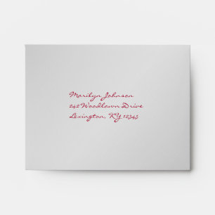 Red and Silver Floral A2 Envelope for Reply Cards