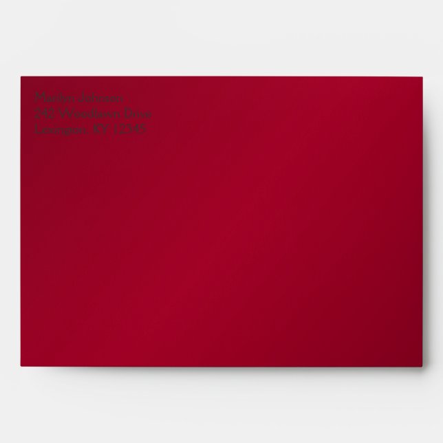 Red and Silver Floral Envelope for 5"x7" Sizes (Front)