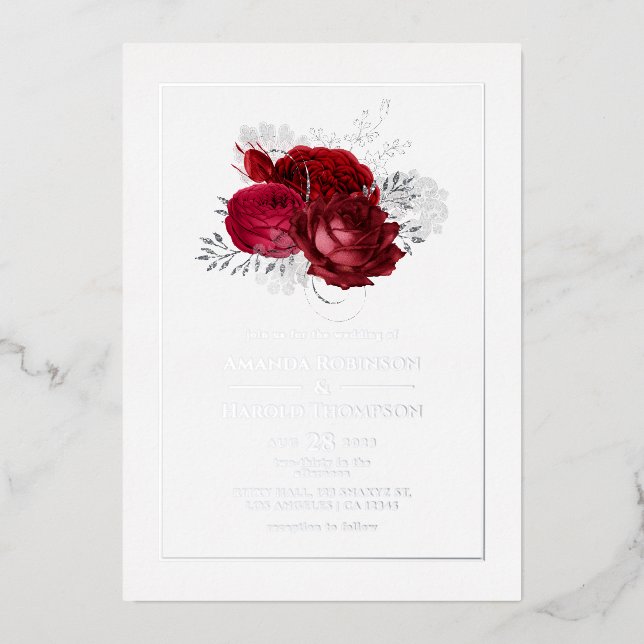 Red and Silver Floral Wedding (Front)