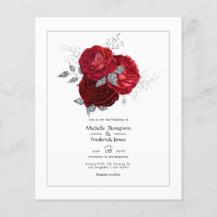 Red and Silver Floral Wedding Flyer
