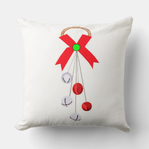 Red and Silver Ornament Throw Pillow