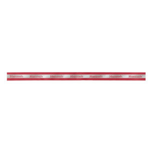 Red and Silver Personalised Holiday Ribbon Satin Ribbon