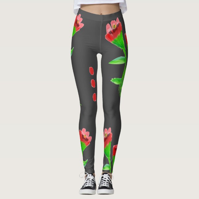 Red And Slate Leggings (Front)