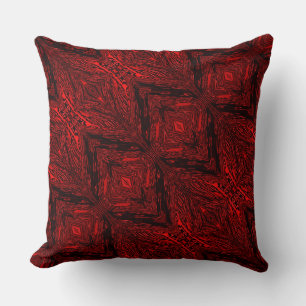 Red and strong black trace, shapes and zigzag? cushion