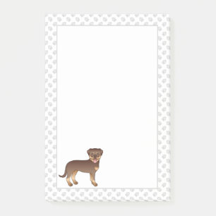 Red And Tan Rottweiler Cute Cartoon Dog And Paws Post-it Notes