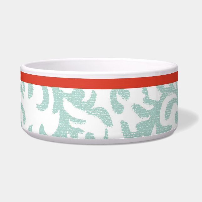 Red and Teal Blue Floral Damask (Front)