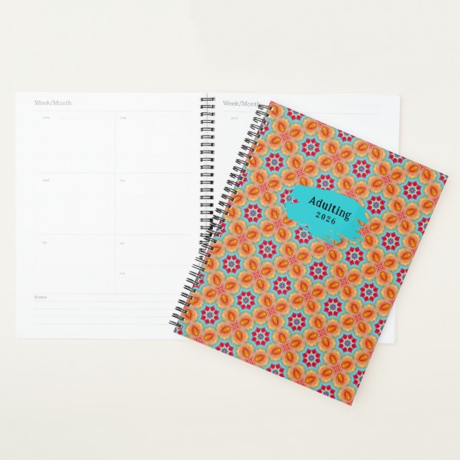Red And Turquoise  Planner (Display)