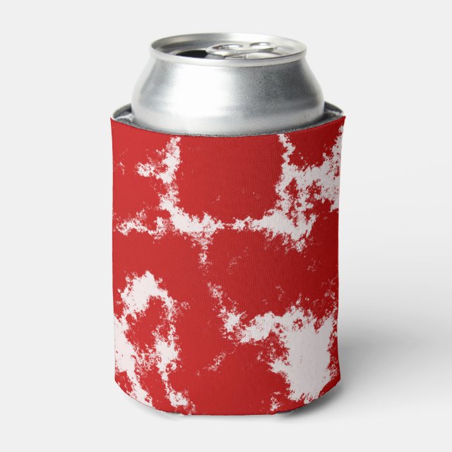 Red and White Abstract   Can Cooler (Can Front)