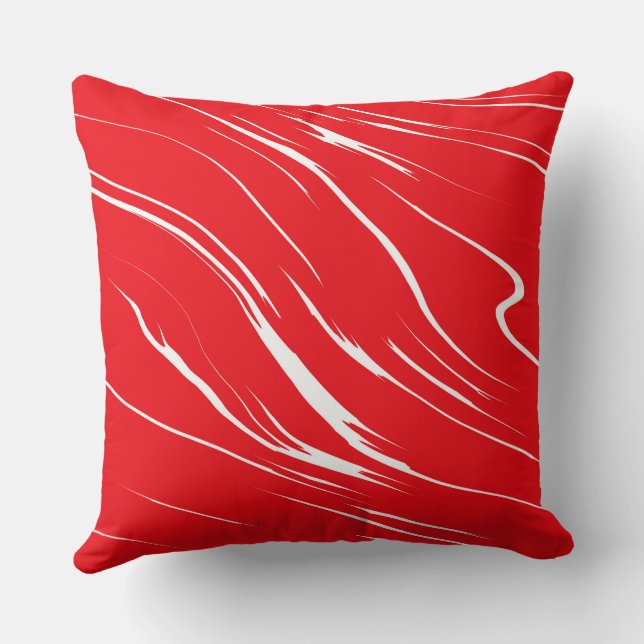Red and White abstract Cushion (Back)