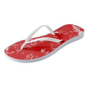 red and white Abstract Jandals