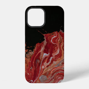 Red and white abstract painting iPhone 12 case