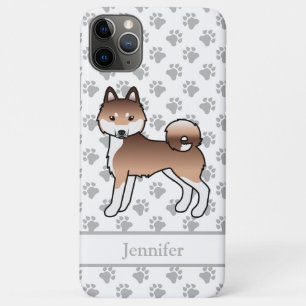 Red And White Alaskan Klee Kai Cute Dog & Name Case-Mate iPhone Case