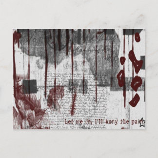 Red and White All Over Gothic Postcard