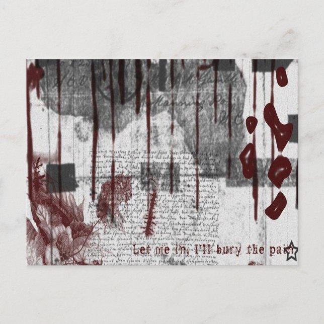 Red and White All Over Gothic Postcard (Front)